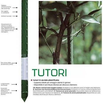 Tutor de acero plastificado 16 mm x 2.1 m (paquete de 25 unidades)