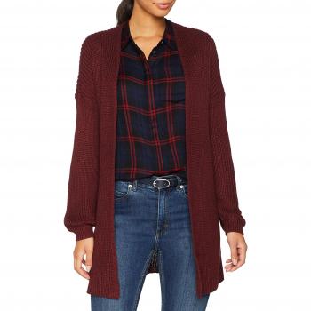 Only Onlmella L/s Long Cardigan CC Knt, Chaqueta Punto para Mujer, Rojo Chocolate Truffle, 36
