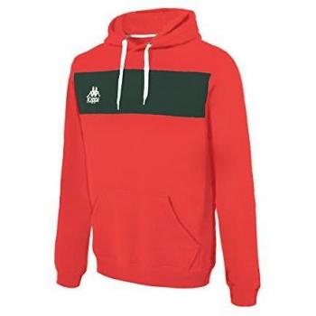 Kappa Caldo Sweat - Sudadera con capucha para niño de 10 años, color rojo / negro