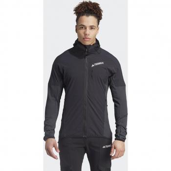 Adidas Terrex Techrock Hooded Wind Fleece Jacket for Men - Black