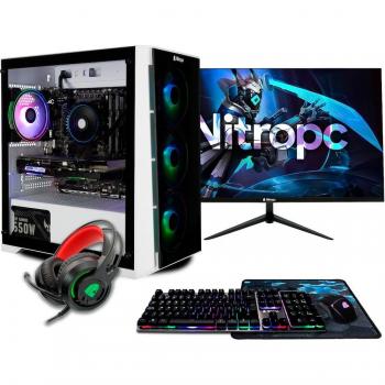 Nitropc Pack Silver Plus - PC Gaming completo con procesador Intel Core i5-12400F, 16GB de RAM, 1TB SSD, tarjeta gráfica RTX 3050 de 6GB y monitor de 24 Full
