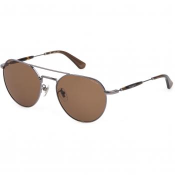 Unisex Gray Police Sunglasses SPLF14-55509Y 55MM Full-Rim Metal Frame