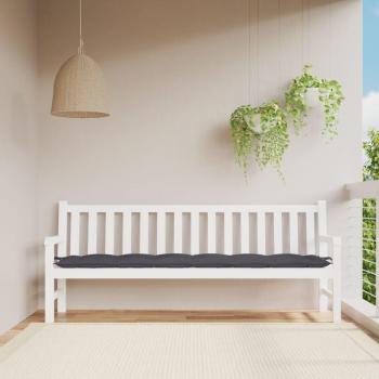 Anthracite Oxford Fabric Garden Bench Cushion 200x50x7 cm