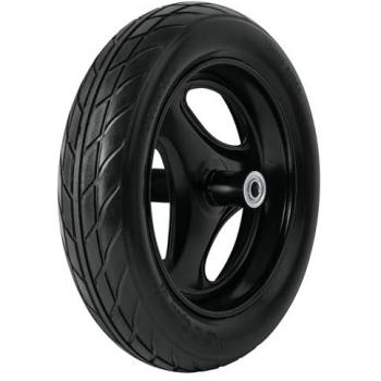 Rueda Imponchable Completa Truper 400mm con Eje y Rodamiento, Llanta Suave y Ligera, Rin de Acero para Carretilla