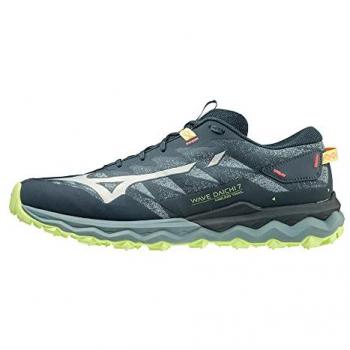 Mizuno Zapatillas de Trail Running Wave Daichi 7, J1GJ227127, Talla 40.5, Color Verde/Orion Blue/Misty Blue/NeoLime