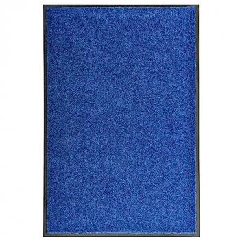 Felpudo Lavable 60x90 cm Antideslizante Azul para Entrada y Pasillo - vidaXL