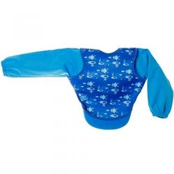 UltraBib - Babero de Neopreno con Mangas - Azul/Peces