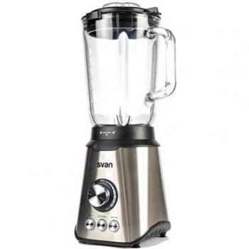 Svan SVBV0112 Batidora de Vaso con Cuchilla de Titanio, 1200W, Acero Inoxidable y Cristal