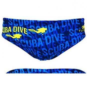 Bañador de waterpolo Turbo Scuba Dive Flash azul marino amarillo - S