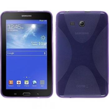 Funda de silicona para Samsung Galaxy Tab 3 Lite 7.0 - X-Style púrpura - Cover PhoneNatic Cubierta + protector de pantalla