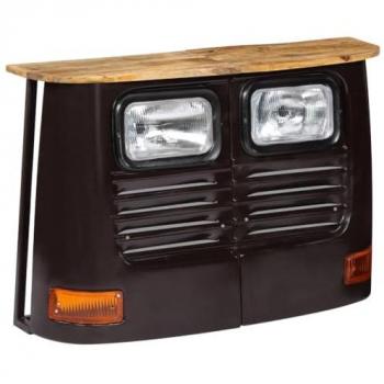 Aparador consola camión madera maciza de mango gris oscuro 4402123