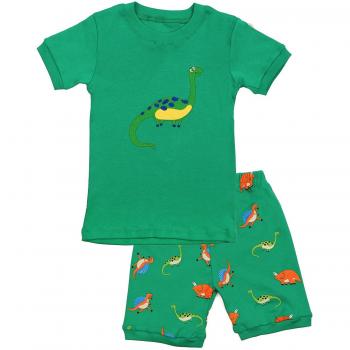 Chicos Pijamas Pijamas Cortos Conjunto Niños Dinosaur Animal Algodón Ropa de Verano Camisas Ropa de Dormir 2-3Y