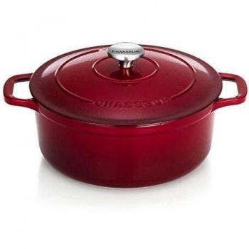 Cocotte redonda de hierro fundido esmaltado 28cm color vino sublime - Chasseur