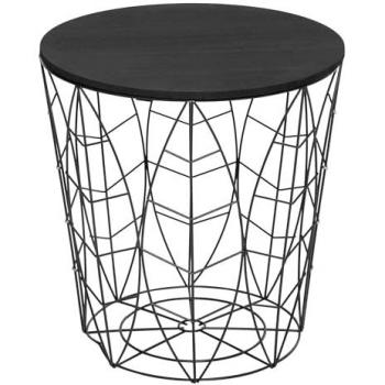 Mesa auxiliar 'Kumi' hoja negra Ø40x41cm