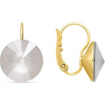 Pendientes Luxenter de Madreperla Blanca acabados en oro amarillo de 18k - Kimji