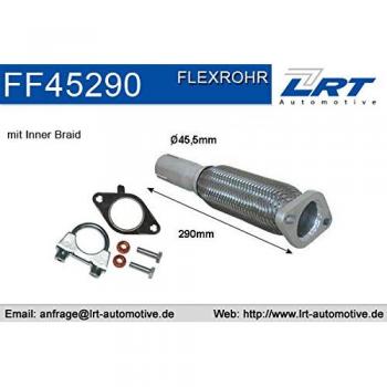 Tubo Flexible de Escape LRT FF45290 para FORD MAZDA con Unión Flexible y Brazo Interior Trenzado
