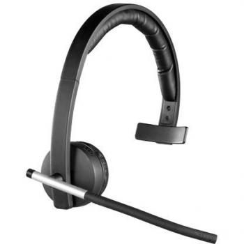Logitech H820e Auriculares Inalámbricos, Auriculares Mono con Micrófono con Supresión de Ruido, USB, Controles Integrados, Indicador Led, PC/Mac/Portátil, Negro