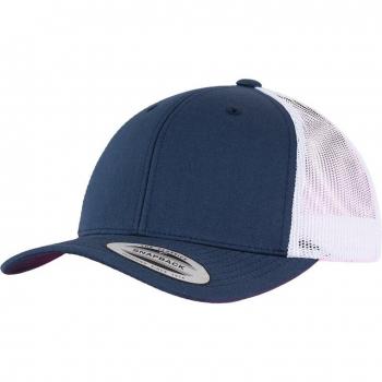 Flexfit Retro 2-Tone Trucker Cap, Navy/White