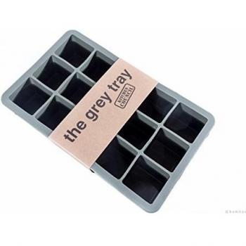 The Grey Trey: CUBITERA de silicona alimentaria, sin BPA, para 15 cubitos de 3 x 3 cm)