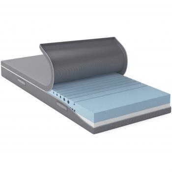 AmazonBasics Colchón 2 en 1 en espuma híbrida con 2 niveles de rigidez, H3 semi firme y H4 firme, 180x200 cm
