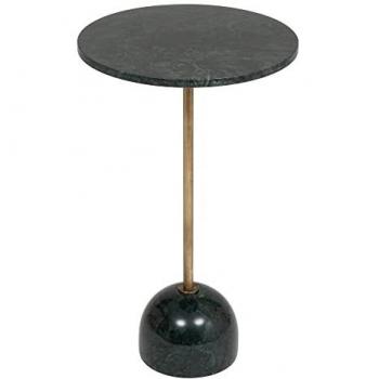 Mesa auxiliar Nema de mármol y metal verde cedro Ø35x58cm