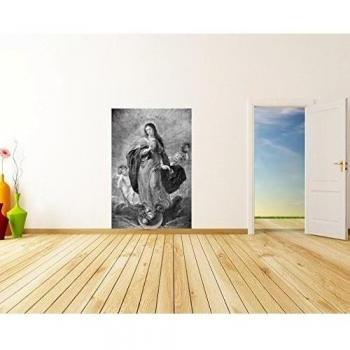 Bilderdepot24 Autoadhesivo Fotomural Peter Paul Rubens - Viejos Maestros Inmaculada Concepción - blanco y negro 90x135 cm - directamente desde el fabricante