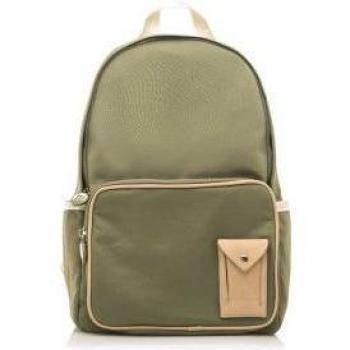 Mochila Mustang Toke Verde para Mujer con Bolsillo Frontal y Cierre de Cremallera