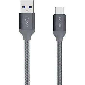 Cable USB-C a USB 3.0 de 0,5 m - Nevox 1533 (USB A - USB C) - Gris