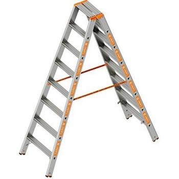 Escalera de Aluminio Plegable de 8 Peldaños, Doble Acceso, Altura Total 2.00 m