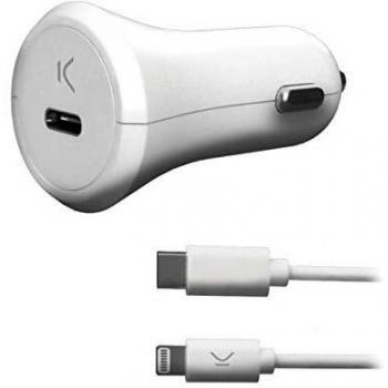 BigBuy Tech 8427542991658 Cargador USB para Coche MFI 18W Blanco