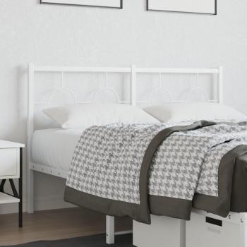 Cabecero de metal blanco 135 cm con diseño moderno, estructura resistente, acabado en pintura blanca mate, fácil instalación y compatible con colchones de 135 cm
