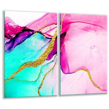 Tabla de Cortar de Vidrio Templado 2x 30x52 cm Mármol y Protección Vitrocerámica