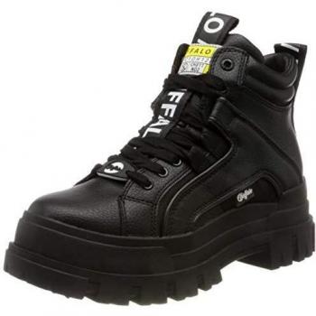 Buffalo Aspha NC Mid Botines de Mujer con Plataforma y Cordones Negros EU36-EU41