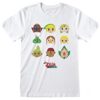 Camiseta de gaming The Legend of Zelda: Wind Waker Faces - Talla M, color blanco