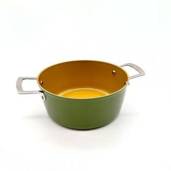Cacerola Alta 24cm/5L By Fran Lopez - Cacerola profesional AmVegan Chef con mango remachado, antiadherente cerámico de aceite de oliva, apta para todo tipo de cocinas incluso indu