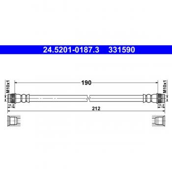 Tubo de freno ATE 24.5201-0187.3 - Latiguillo de freno ATE 24.5201-0187.3