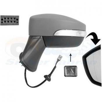 Espejo retrovisor VAN WEZEL 1802817 - Espejo lateral para automóvil, diseño OEM, ajuste manual, con carcasa negra, cristal convexo para mayor visibilidad y fácil instalación