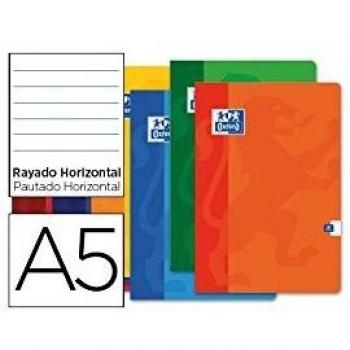 Libreta escolar oxford 48 h din a5 rayado horizontal colores surtidos