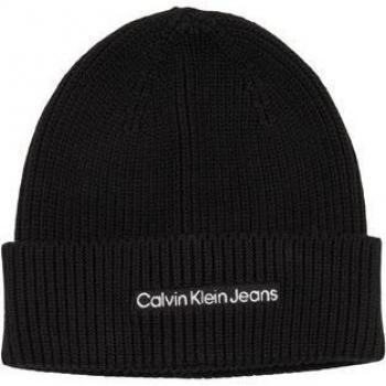 Calvin Klein Jeans Institutional Beanie Women's Beanie in Black, Size: ONE SIZE, Black Cotton Slip-On Cap