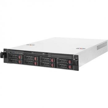 Silverstone RM22-308 Caja de Servidor Rackmount 2U E-ATX, Barebone, Soporte para HDD 2.5/3.5 SAS/SATA, Hot-Swap, Negro y Blanco