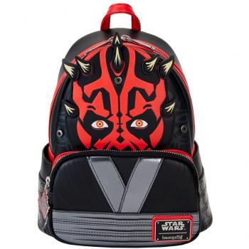 Loungefly Star Wars: Episode I - The Phantom Menace 25th Anniversary Darth Maul Cosplay Mini Backpack with Detachable Hood