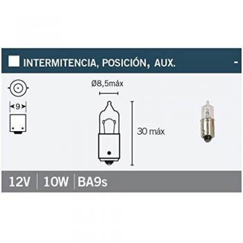 V PARTS - L740 : Lampara Bayoneta 9 Mm 12Vx10W. Blanca