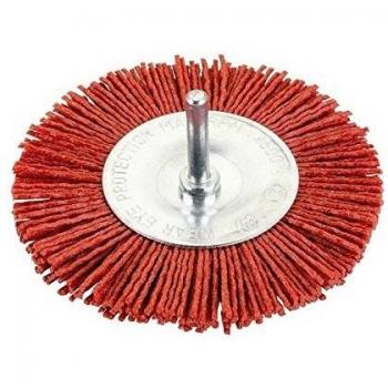 ALYCO 197658 197658-Cepillo Circular 100 mm oxido de Aluminio Grano 120 con vastago para Taladro