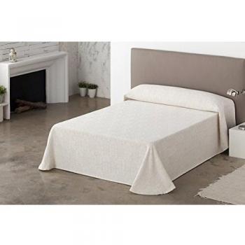ES-TELA - Colcha/Cubrecama tejido jacquard VERIN color Crema - Cama de 135/140 cm. - 50% Algodón/50% Poliéster