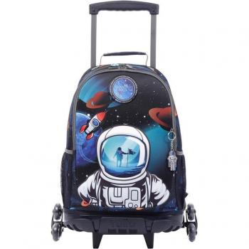 Mochila Totto con Carro Fijo de 3 Ruedas - Modelo Astronauta, Capacidad 37.93 Litros, Diseño Escolar Grande