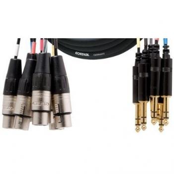 Cordial 8-Channel XLR Female to Stereo Jack Multicore Cable, 5m