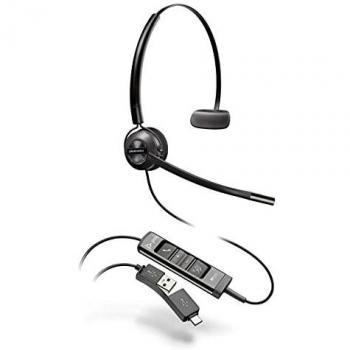 Poly EncorePro 545 Convertible Wired USB-A & USB-C Office Headset Black