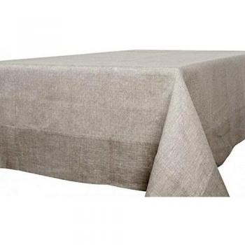Lino fashion: gris claro estampado 100% lino mantel con amplia Fronteras, Gris, 175cm x 300cm