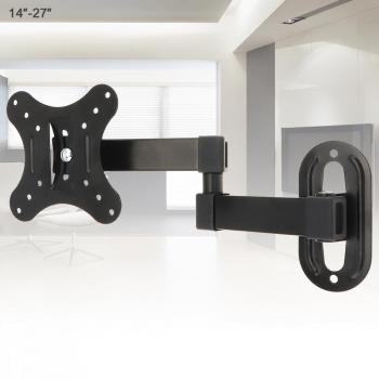 Soporte de pared ajustable para TV de 10KG, compatible con pantallas planas de 14-27 pulgadas y ángulo de inclinación de 15 grados