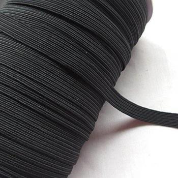 Banda elástica trenzada blanca o negra Chenkou Craft en tamaños de 3 mm, 6 mm, 10 mm, 45,72 m, negro, 10 mm